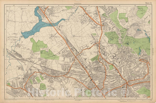 Historic Map : Europe, London 1910 Sheet 05 , Vintage Wall Art