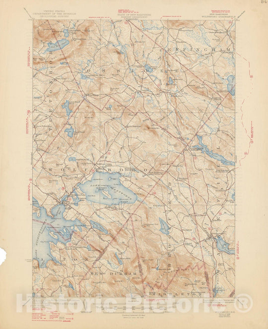 Historic Map : USGS 7.5 Minute Sheets and Quadrangles, Alton & Lake Winnipesaukee & Ossipee & Wolfeborough 1947 Topographic Map , Vintage Wall Art