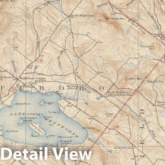 Historic Map : USGS 7.5 Minute Sheets and Quadrangles, Alton & Lake Winnipesaukee & Ossipee & Wolfeborough 1947 Topographic Map , Vintage Wall Art