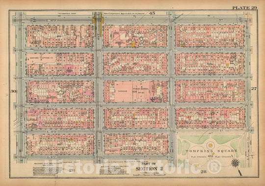 Historic Map : Land Book of the Borough of Manhattan, City of NY, Manhattan 1925 Plate 029 , Vintage Wall Art