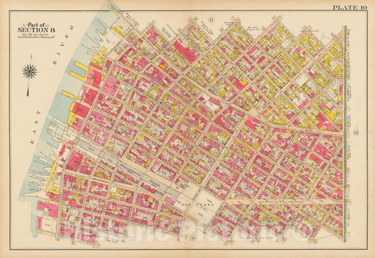 Historic Map : Vol. 1, Brooklyn 1908 Plate 010 , Atlas Borough of Brooklyn , Vintage Wall Art