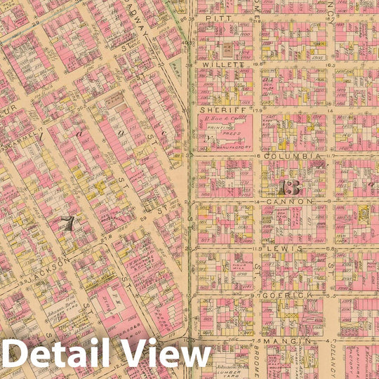 Historic Map : Manhattan & New York City 1885 Plate 006 , Robinson's Atlas City of New York , Vintage Wall Art