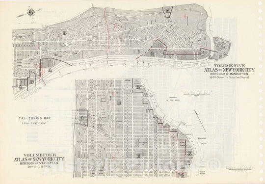 Historic Map : Manhattan Land Book 1955 - Updated Through Nov 7th, Manhattan & New York City 1955 Index Plate , v3, Vintage Wall Art