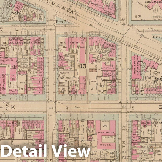 Historic Map : Atlas of Washington D.C. Volume 1 (Inner NW), Washington 1939 Plate 002 , Vintage Wall Art