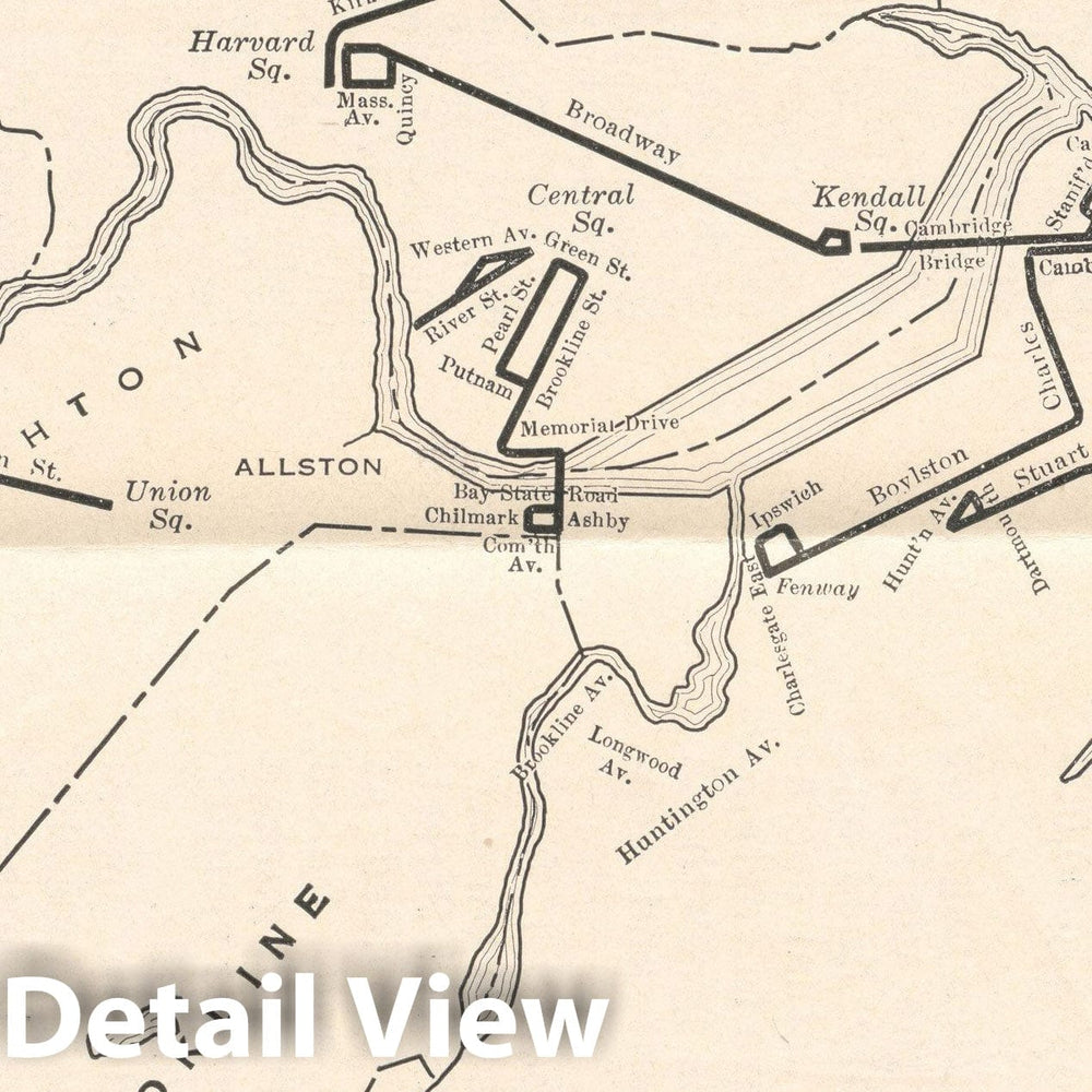 Historic Map : Greater Boston Transit Maps, Boston Elevated Railway Bus Lines 1925 Railroad Catography , Vintage Wall Art