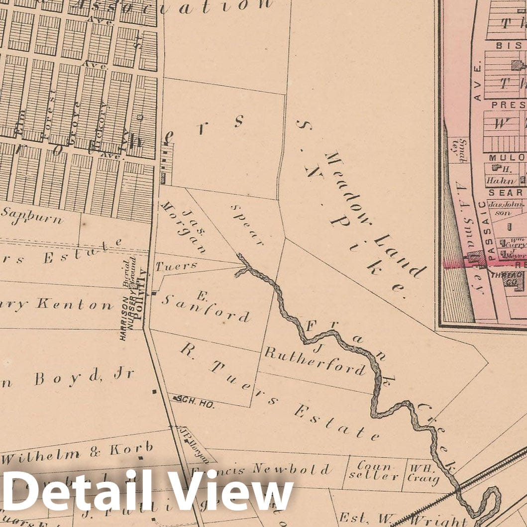 Historic Map : Combined Atlas State of New Jersey & The County of Hudson, Kearny 1873 , Vintage Wall Art