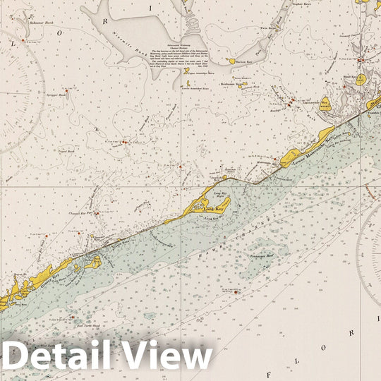 Historic Map : Coastal Charts - Florida Keys: Aligator Reef to Sombrero Key 1952 , Vintage Wall Art