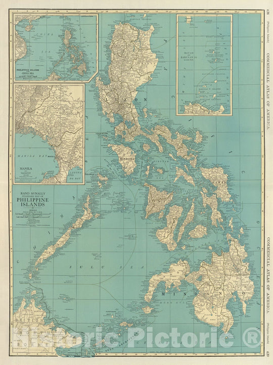 Historic Map : Commercial Atlas of America, 56th Edition, Philippines 1925 , Vintage Wall Art