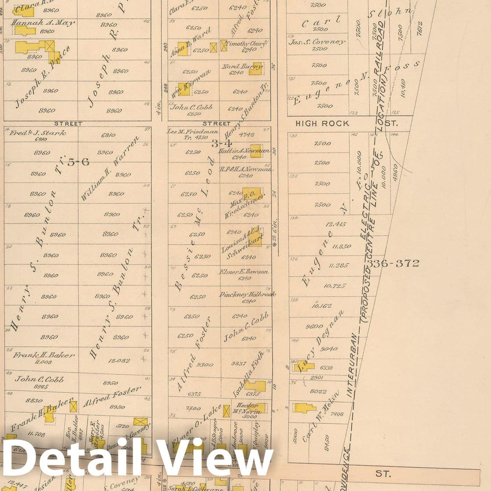 Historic Map : Atlas City of Boston Ward 26 Hyde Park, Hyde Park 1912 Plate 012 , Vintage Wall Art