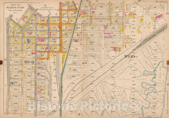 Historic Map : Atlas City of Newark, Newark 1901 Plate 027 , Vintage Wall Art