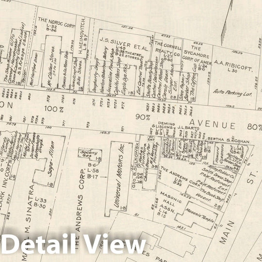 Historic Map : New England States Ed., West Hartford 1946 , Nirenstein's Real Estate Locations of Business Properties , Vintage Wall Art