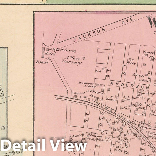 Historic Map : Atlas of Long Island, New York, Newtown & Queens 1873 , v3, Vintage Wall Art