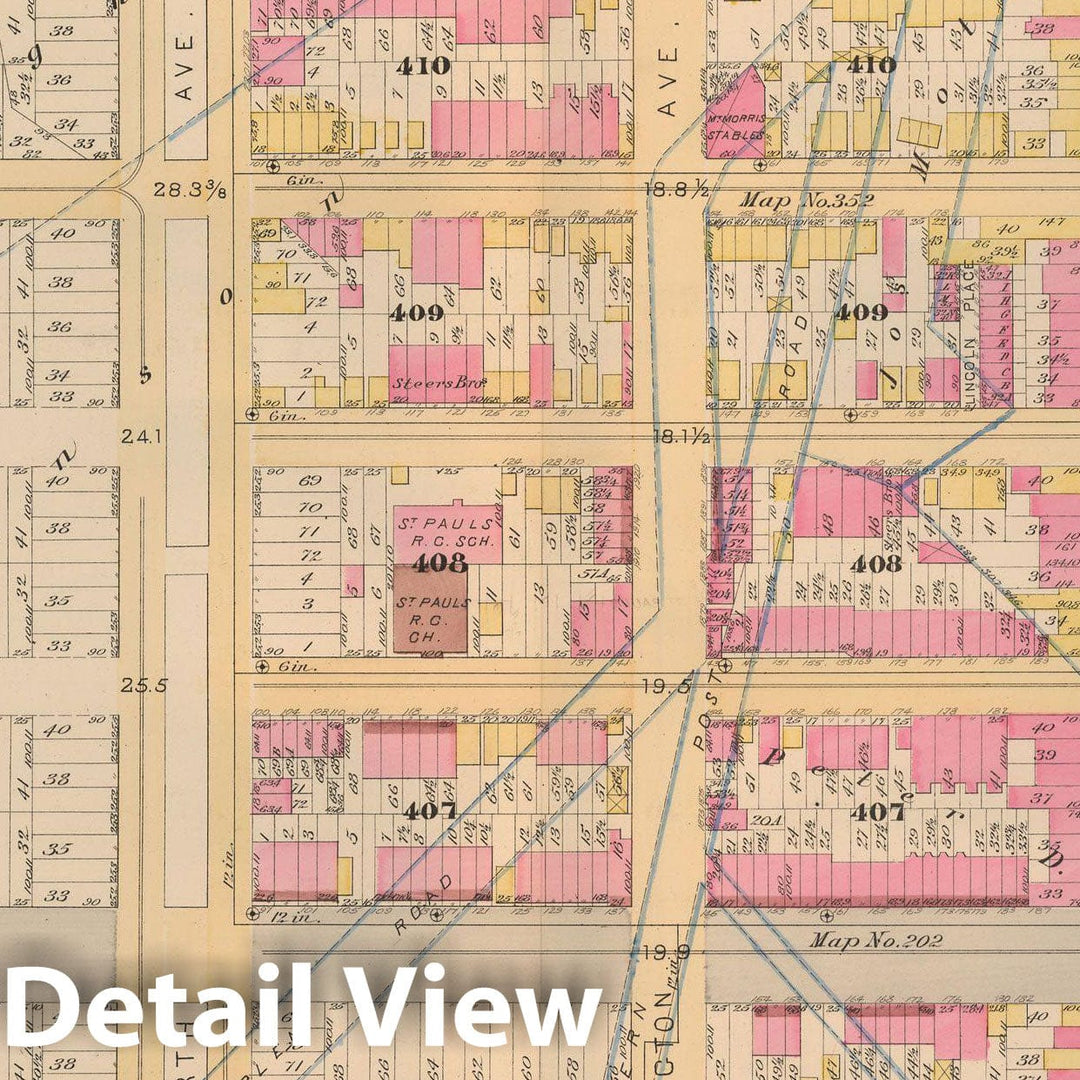 Historic Map : Atlas City of New York, Vol 2 ... 12th Ward, 2nd Ed., Manhattan 1884 Plate 009 , Vintage Wall Art