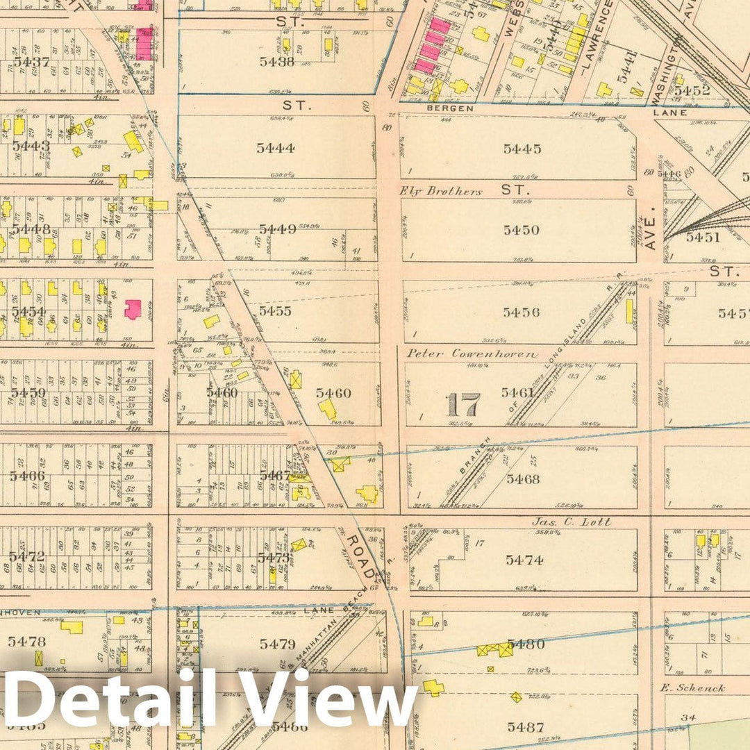 Historic Map : Vol. 2, Brooklyn 1907 Plate 007 , Atlas Borough of Brooklyn , Vintage Wall Art