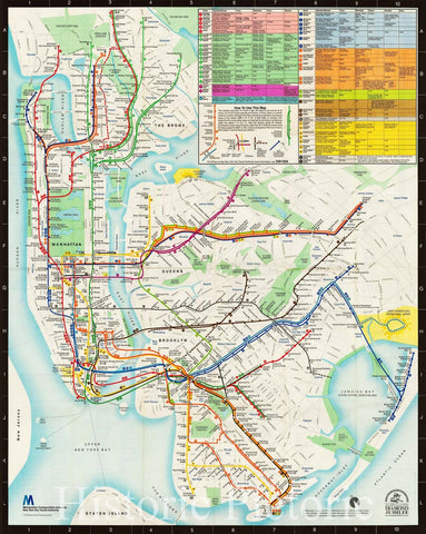 Historic Wall Art: New York City Subway Transit Map, 1979