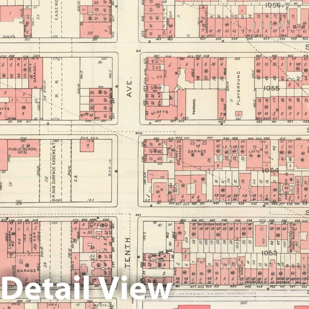 Historic Map : Manhattan Land Book 1955 - Updated Through Nov 7th, New York City 1975 Plate 070 , Vintage Wall Art