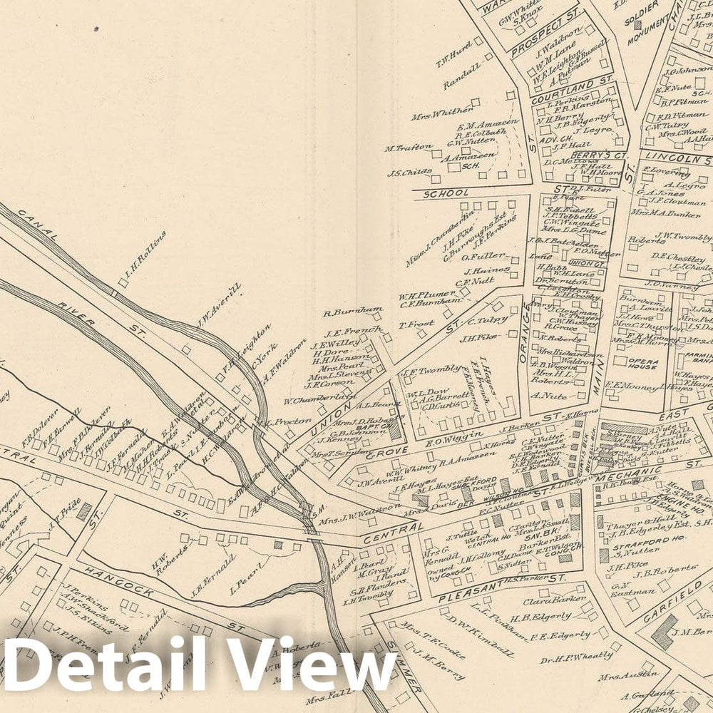 Historic Map : Farmington 1892 , Town and City Atlas State of New Hampshire , Vintage Wall Art