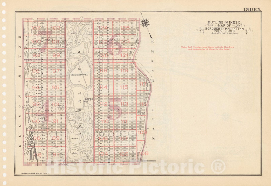 Historic Map : Manhattan Land Book 1955 - Updated Through Nov 7th, Manhattan & New York City 1955 Index Plate , v2, Vintage Wall Art