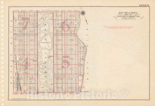 Historic Map : Manhattan Land Book 1955 - Updated Through Nov 7th, Manhattan & New York City 1955 Index Plate , v2, Vintage Wall Art