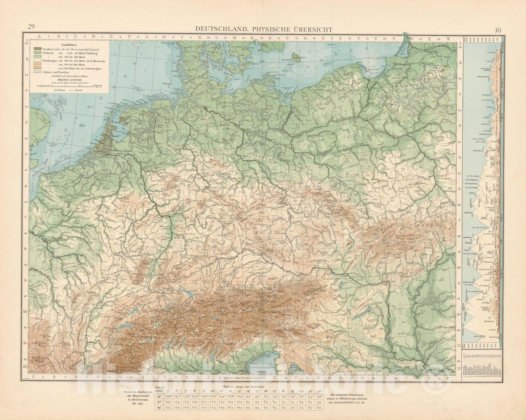 Historic Map : Germany 1899 , Andrees Allgemeiner Handatlas , v5, Vintage Wall Art