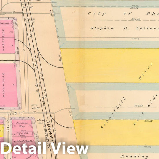 Historic Map : Philadelphia 1908 Plate 001 , Atlas 5th 7th & 8th Wards of the City of Philadelphia , Vintage Wall Art