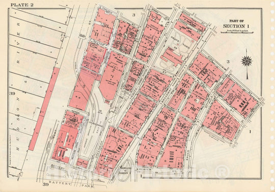 Historic Map : Manhattan Land Book 1955 - Updated Through Nov 7th, New York City 1975 Plate 002 , Vintage Wall Art