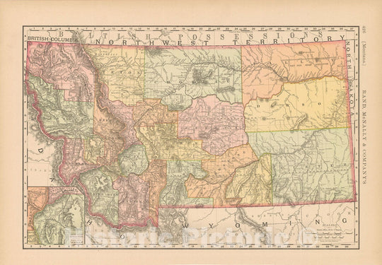 Historic Map : United States Maps, Montana 1894 , Vintage Wall Art