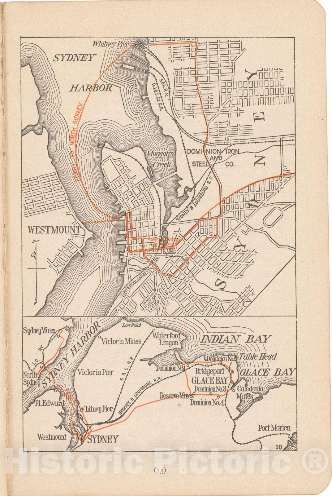 Historic Map : Sydney 1914 , North American Electric Power and Traction Companies , Vintage Wall Art