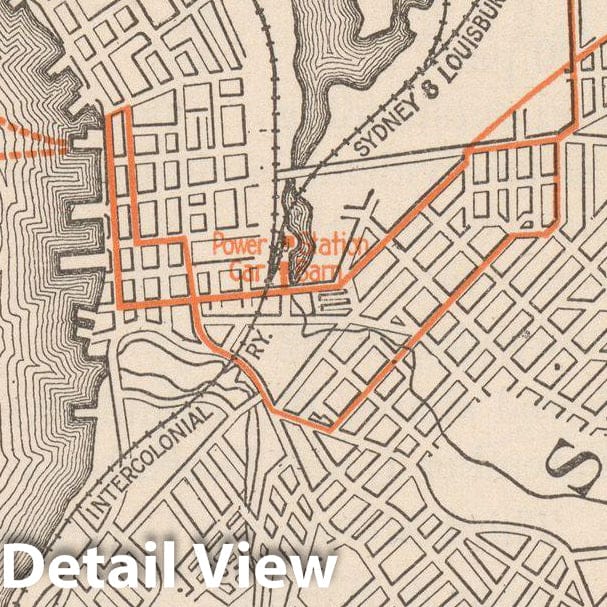 Historic Map : Sydney 1914 , North American Electric Power and Traction Companies , Vintage Wall Art