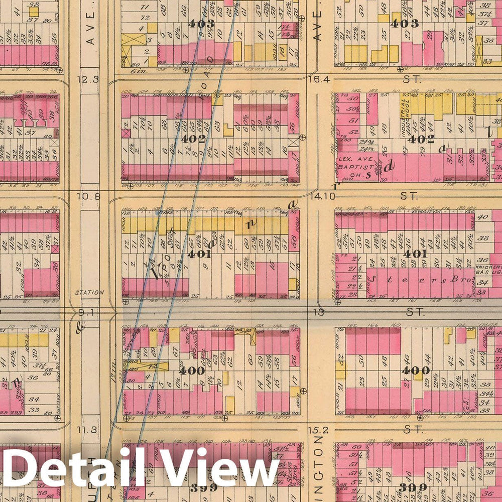 Historic Map : Atlas City of New York, Vol 2 ... 12th Ward, 2nd Ed., Manhattan 1884 Plate 006 , Vintage Wall Art