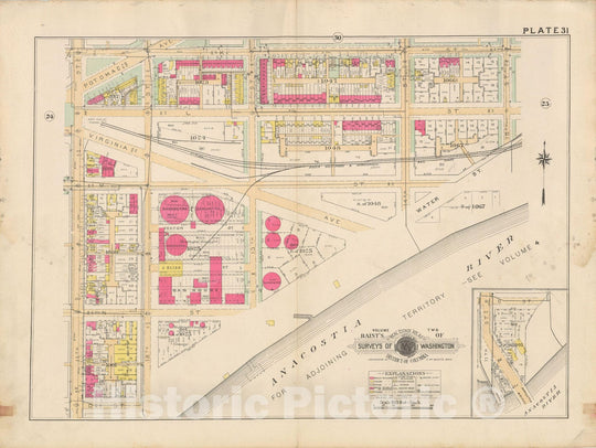 Historic Map : Atlas of Washington D.C. Volume 2 (NE, SE, SW), Washington 1928 Plate 031 , Vintage Wall Art