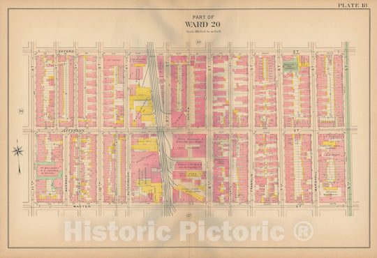 Historic Map : Philadelphia 1907 Plate 018 , Atlas 20th and 29th Wards of the City of Philadelphia , Vintage Wall Art