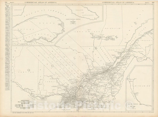 Historic Map : Commercial Atlas of America, 56th Edition, Quebec 1925 , Vintage Wall Art