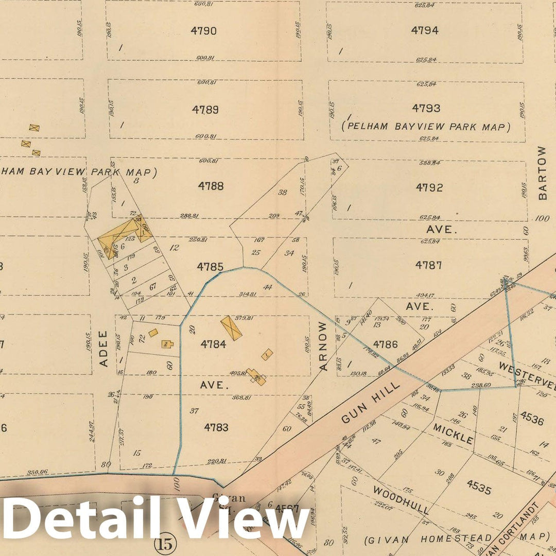 Historic Map : Atlas City of NY, Borough of The Bronx, Annexed District, The Bronx 1913 Plate 014 , Vintage Wall Art