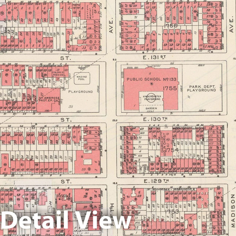 Historic Map : Manhattan Land Book 1955 - Updated Through Nov 7th, New York City 1975 Plate 147 , v2, Vintage Wall Art