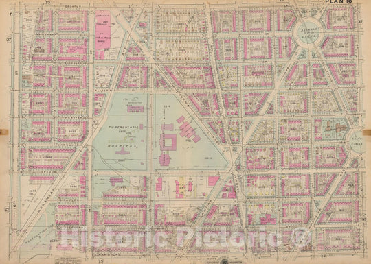 Historic Map : Atlas of Washington D.C. Volume 3 (Outer NW), Washington 1937 Plate 018 , Vintage Wall Art