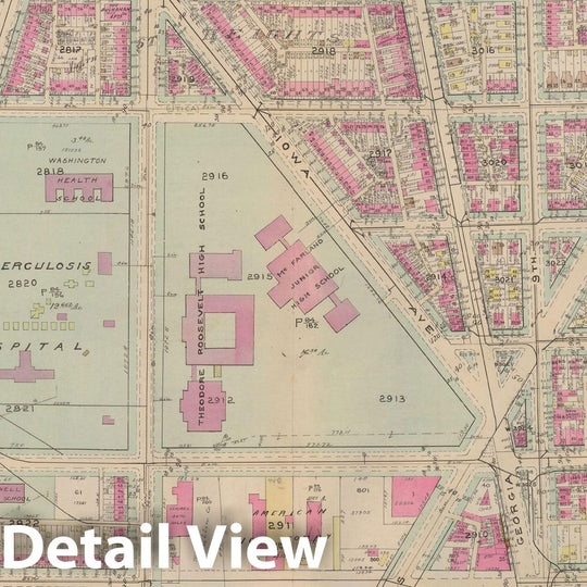 Historic Map : Atlas of Washington D.C. Volume 3 (Outer NW), Washington 1937 Plate 018 , Vintage Wall Art