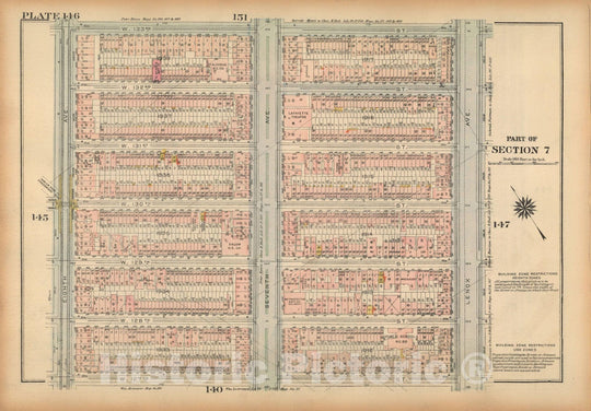 Historic Map : Land Book of the Borough of Manhattan, City of NY, Manhattan 1925 Plate 146 , Vintage Wall Art