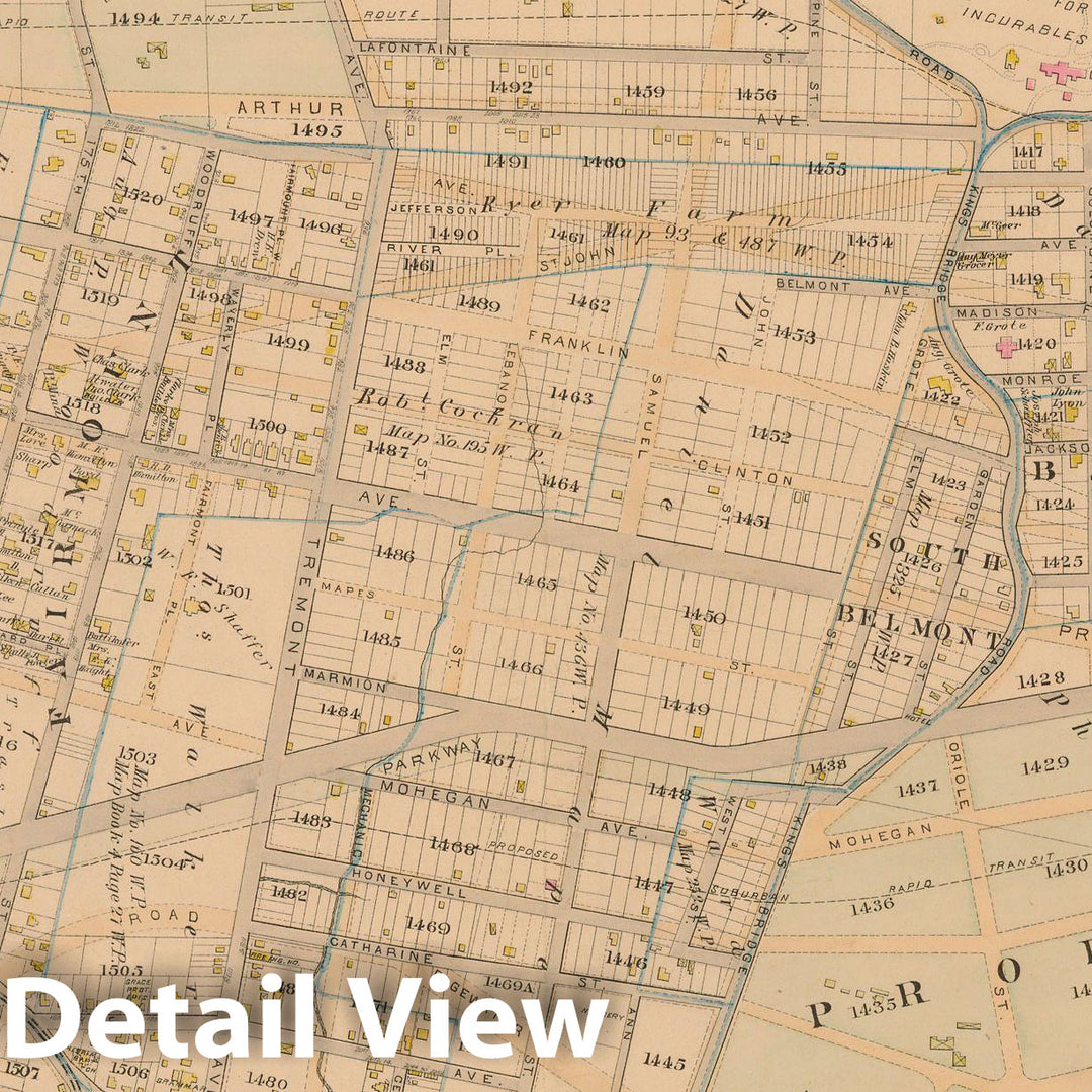 Historic Map : New York City & The Bronx 1885 Plate 039 , Robinson's Atlas City of New York , Vintage Wall Art