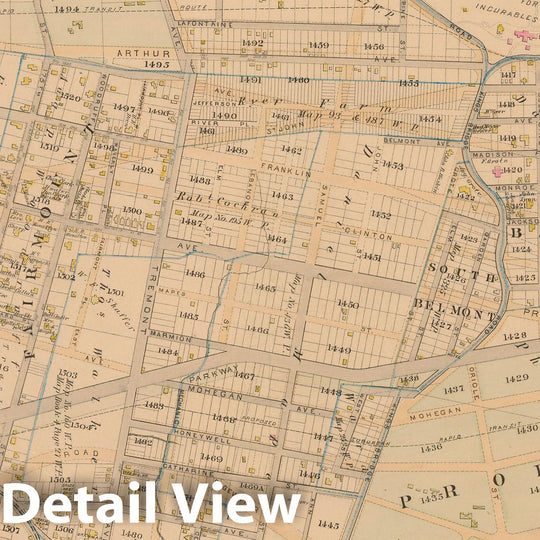 Historic Map : New York City & The Bronx 1885 Plate 039 , Robinson's Atlas City of New York , Vintage Wall Art