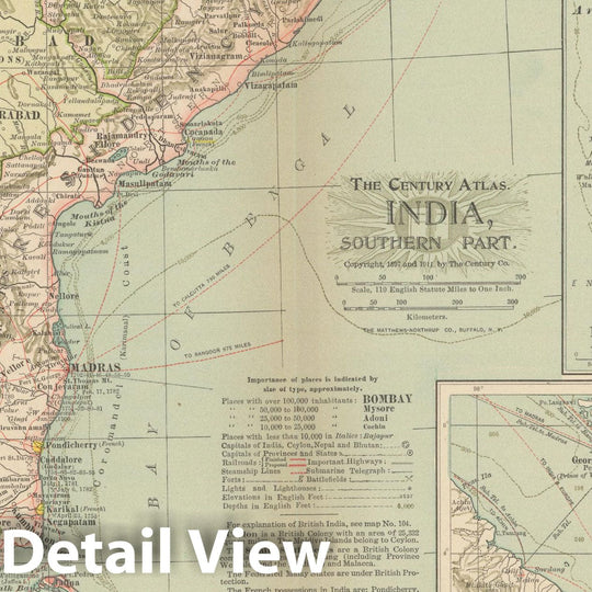 Historic Map : India & Sri Lanka & Malaysia & Singapore 1914 Century Atlas , Vintage Wall Art