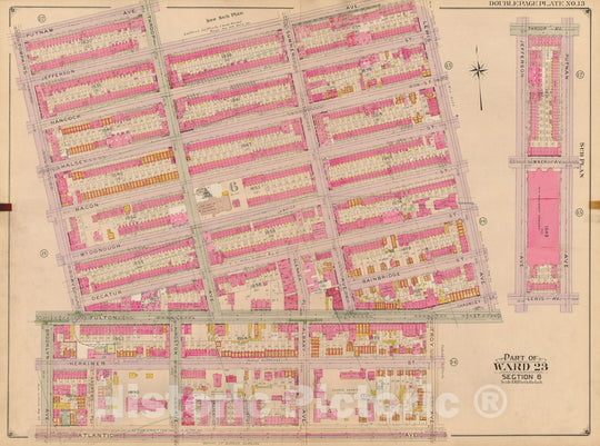 Historic Map : Brooklyn 1904 Plate 013 , Atlas Borough of Brooklyn , Vintage Wall Art