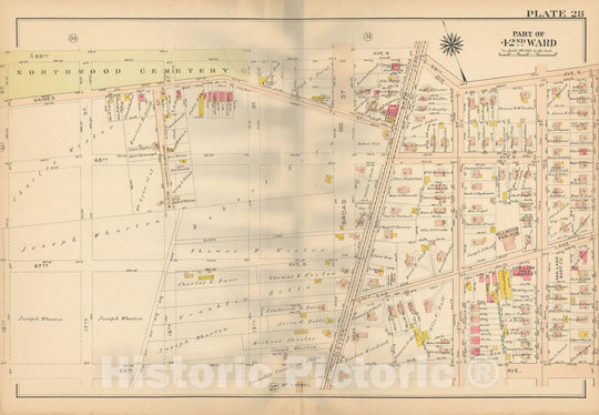 Historic Map : Atlas City of Philadelphia, 42nd Ward, Philadelphia 1913 Plate 028 , Vintage Wall Art