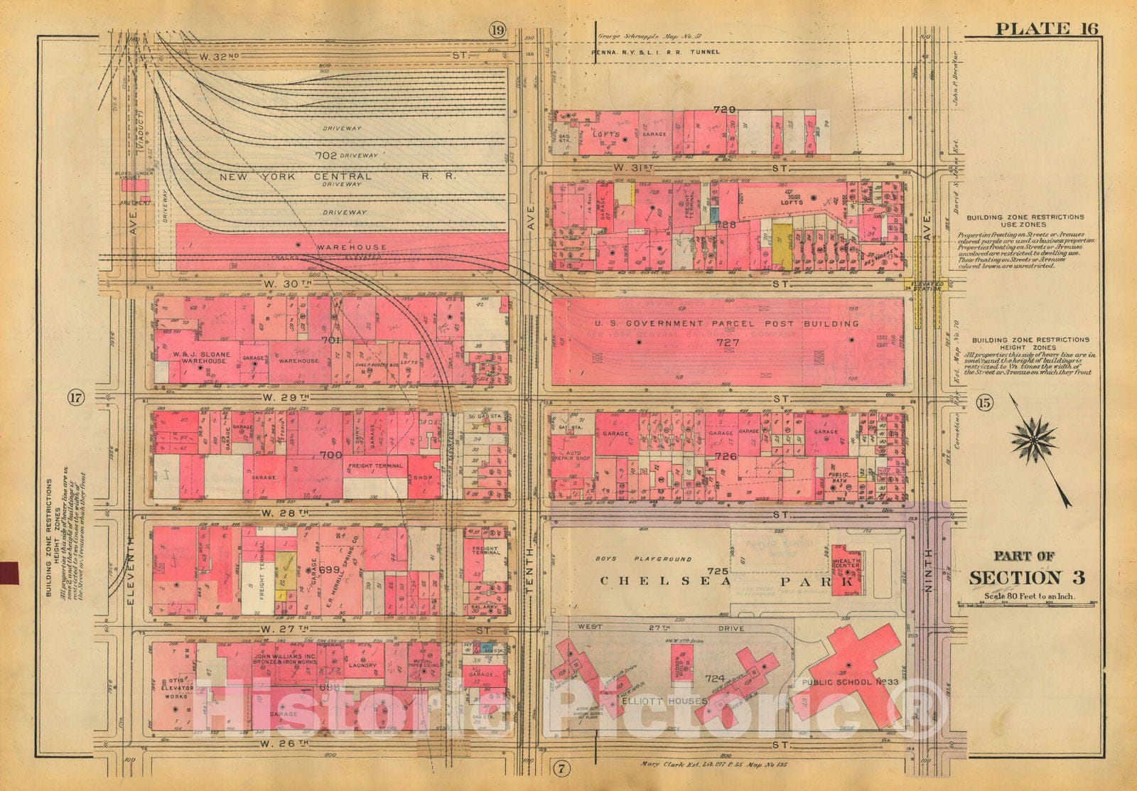 Historic Map : Atlas City of New York, Borough of Manhattan, Volume Two, 14th Street to 59th Street, Manhattan 1928 Plate 016 , Vintage Wall Art