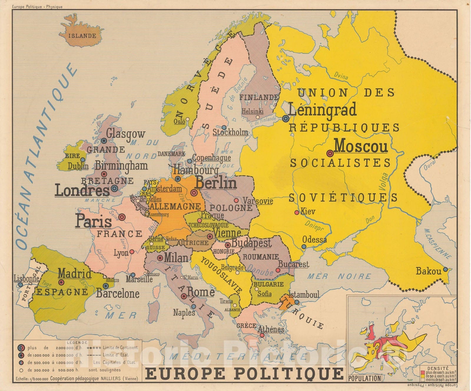 Historic Map : Europe Politique , Vintage Wall Art