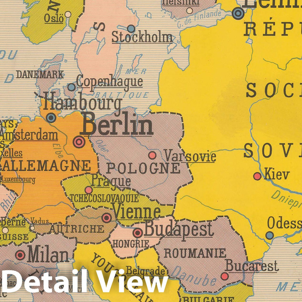 Historic Map : Europe Politique , Vintage Wall Art