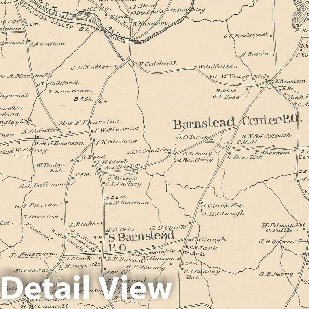 Historic Map : Barnstead 1892 , Town and City Atlas State of New Hampshire , Vintage Wall Art