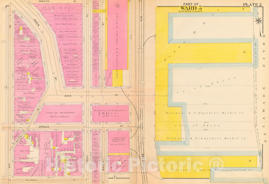 Historic Map : Philadelphia 1908 Plate 002 , Vintage Wall Art