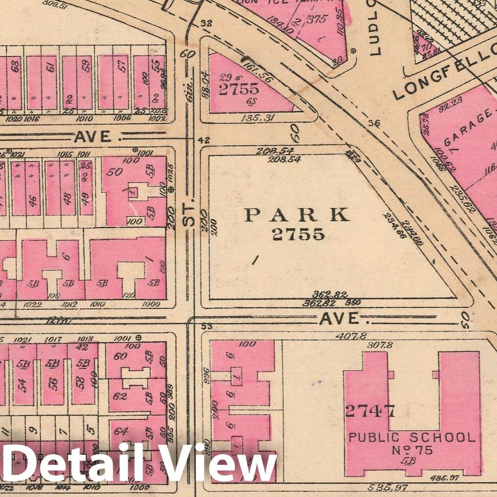 Historic Map : Borough of The Bronx, Sections 9-13, The Bronx 1928 Plate 058 , Vintage Wall Art