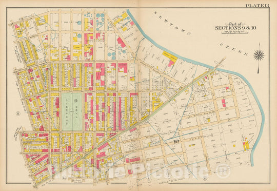 Historic Map : Vol. 1, Brooklyn 1908 Plate 013 , Atlas Borough of Brooklyn , Vintage Wall Art